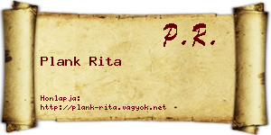 Plank Rita névjegykártya