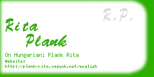 rita plank business card